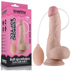 Dildo Eyaculador con Testículos Cumming Softee